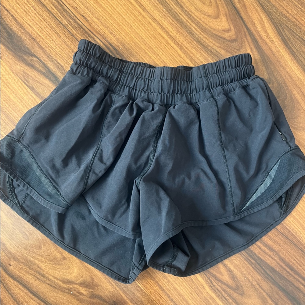 Black lululemon hotty hot shorts, size 2